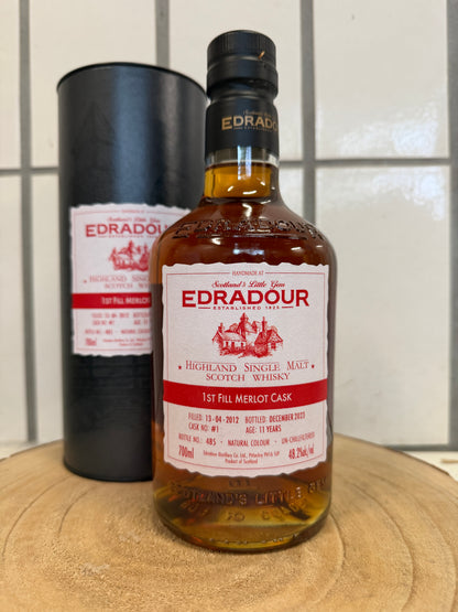 エドラダワー 11年 ファーストフィル メルローカスク カスク#1　Edradour 2012/2023 1st fill merlot cask cask #1 48.2%