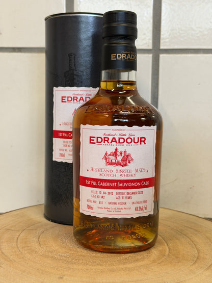 エドラダワー 11年 ファーストフィル カベルネ ソーヴィニヨンカスク カスク#2　Edradour 2012/2023 1st fill cabernet sauvignon cask cask #2 48.2%