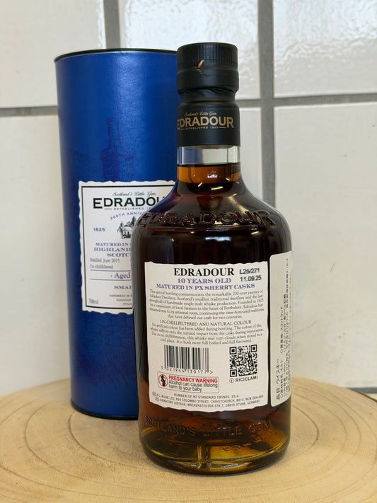 「200周年記念」 エドラダワー 10年 PXシェリーカスク　Edradour 2015/2025 - 10 y.o. - PX Sherry Casks - 200th Anniversary 46%