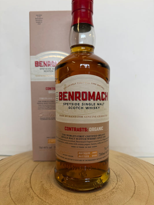 ベンロマック コントラスト オーガニック 9年　Benromach Contrasts: Organic 2015/2025 - 9 y.o. - 1st Fill American Virgin Oak Casks
